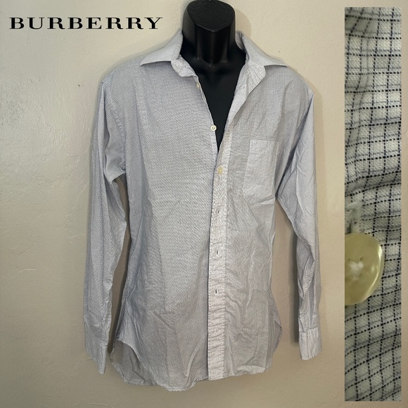 Burberry Plaid Dress Shirt 15.5 / 34 Gently worn Made in USA 100% cotton - Picture 1 of 4